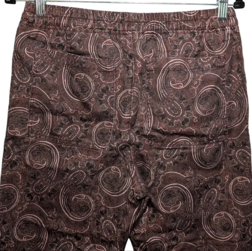 Zara Paisley Print Pants, Straight Leg Drawstring 🌿 - Picture 10 of 15